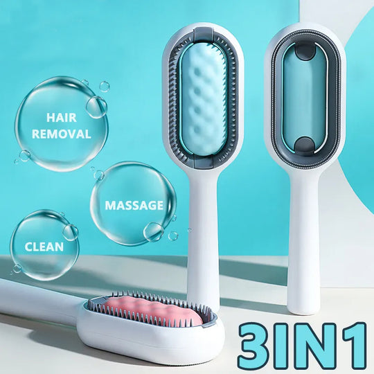 Cat Hair Brush with Water | 4-in-1 Pet Grooming Brush