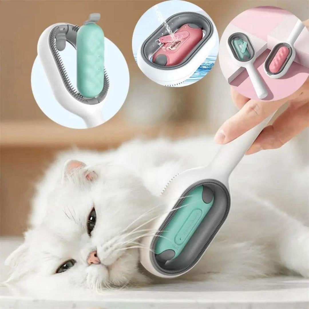 Cat Hair Brush with Water | 4-in-1 Pet Grooming Brush