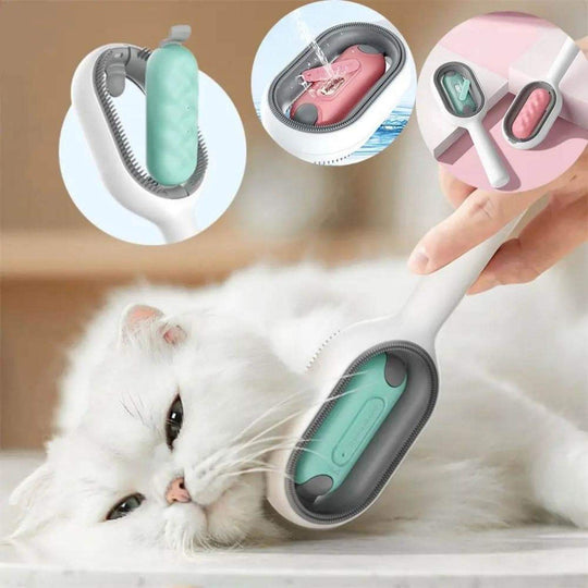 Cat Hair Brush with Water | 4-in-1 Pet Grooming Brush