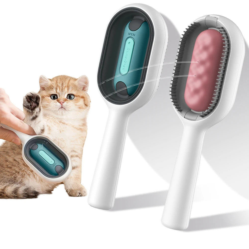 Cat Hair Brush with Water | 4-in-1 Pet Grooming Brush
