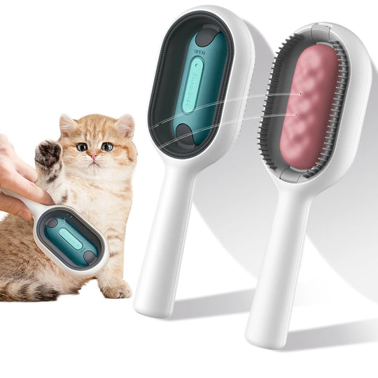 Cat Hair Brush with Water | 4-in-1 Pet Grooming Brush