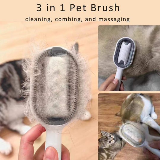 Cat Hair Brush with Water | 4-in-1 Pet Grooming Brush