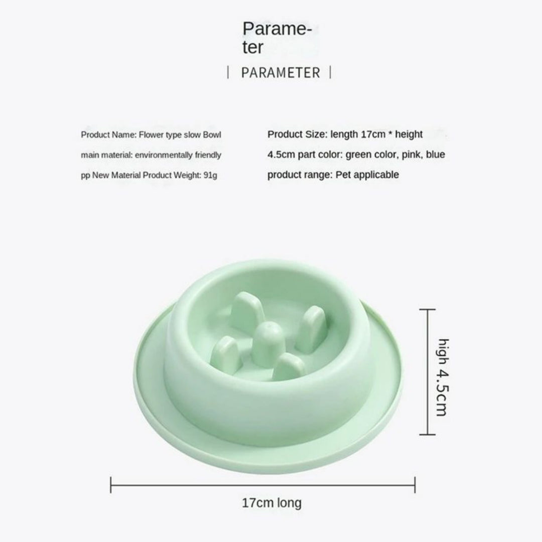 Pet Slow Eating Feeder Dog Feeding Food Bowls 