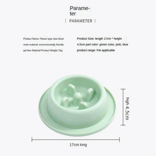 Pet Slow Eating Feeder Dog Feeding Food Bowls 