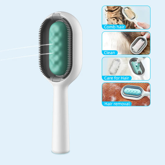 Cat Hair Brush with Water | 4-in-1 Pet Grooming Brush