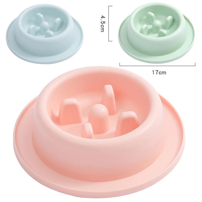 Pet Slow Eating Feeder Dog Feeding Food Bowls 