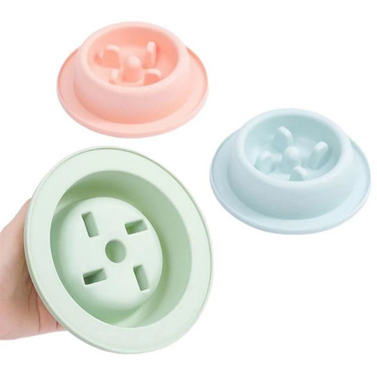 Pet Slow Eating Feeder Dog Feeding Food Bowls 